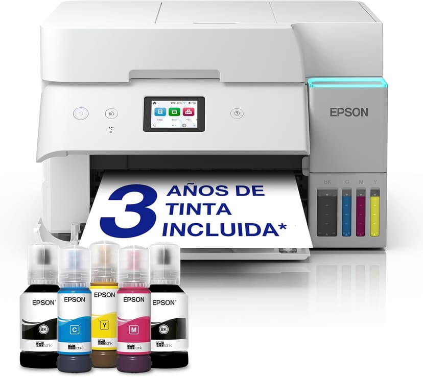 Epson EcoTank ET-4956 White A4 Multifunction Printer Scanner with Wi-Fi & AirPrint Ink Tank, Automatic Document Feeder, Duplex Print, Copy, Up to 3 Years of Ink Included - 1