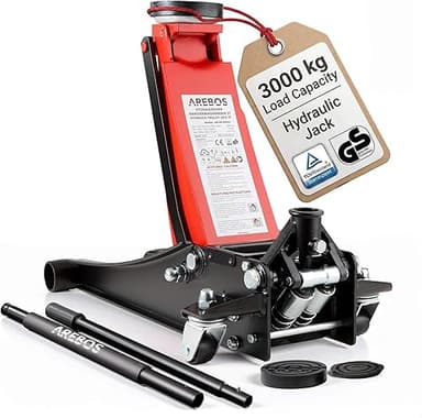 Arebos 3T Hydraulic Low Profile Jack | Lifting Range 75–5…
