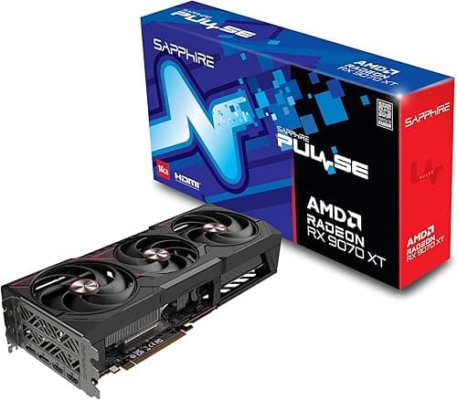 Sapphire 11348-03-20G Pulse AMD Radeon RX 9070 XT Gaming Graphics Card with 16GB GDDR6, AMD RDNA 4
