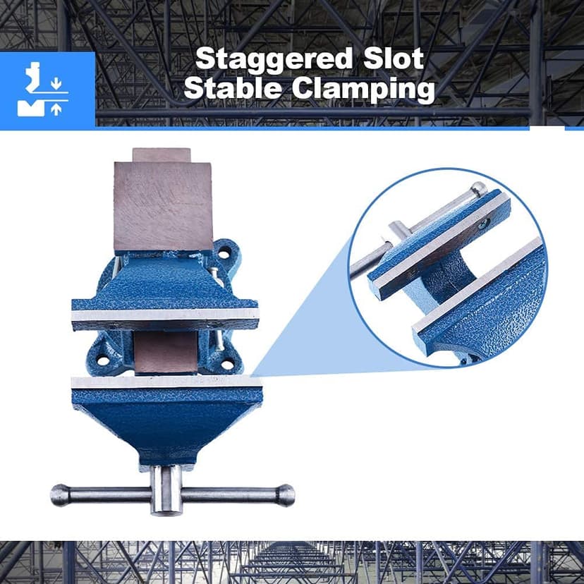 Heavy Duty Swivel Workshop Bench Vice Clamp, 6 Inch 150mm 12Kg Universal Table Workbench for Tool Material Clamping Fixing, Rotatable Engineer Table Bench (6 Inch 12KG) - 6