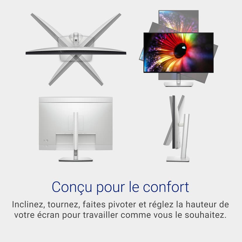Dell U2724D UltraSharp 27 Inch QHD (2560x1440) Monitor, 120Hz, IPS Black, 5ms, 98% DCI-P3, 2x USB-C, 2x DisplayPort, HDMI, 3x USB, 3 Year Warranty, Silver - 5