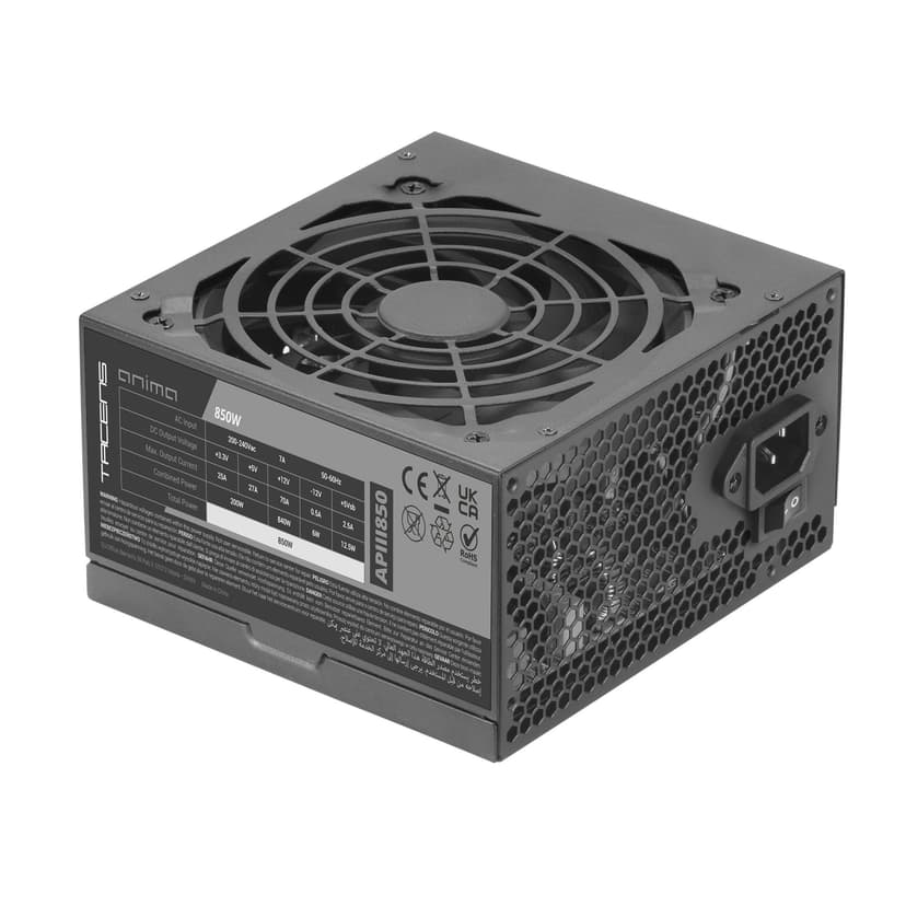 Tacens Anima APIII850, ATX 850W Power Supply, SMD and DC-DC Technologies, 85% 12V Efficiency, Ultra-Quiet 12cm Fan, 105º Japanese Capacitors, Carbon Fiber Cables, Black - 3