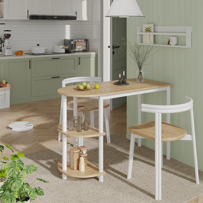Vicco Table de Cuisine Freetown, Chêne doré/Blanc, 110x50cm avec étagères Ouvertes, Convient comme Table à Manger ou de Travail pour Petites Cuisines - 4
