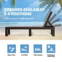 luxirest Set of 2 Sun Lounger Garden Outdoor Adjustable Backrest with Cushion - 4