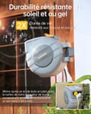 GLAHODEN Retractable Garden Hose Reel 1/2 in x 140 ft, 2025 Upgraded Dual Ratchet Lock UV & Freeze Protection Brass Seal Slow Retraction Anti-Tangle Hose 180°Swivel Reinforced Scaffold Wall Mount - 3