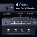 UGREEN Switch Ethernet 5 Ports Ethernet 2.5G 1 Port SFP+ 10G Switch RJ45 Boitier Métal 4KV Protection Contre la Foudre Multiprise RJ45 Montage Mural Agrégation de Liens Compatible avec PC Nas Caméra - 3