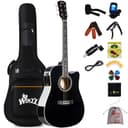 Winzz 4/4 Electro-Acoustic Guitar, Western Guitar Set for Adults and Beginners, Acoustic Guitar 41 Inch with 4-Band Equaliser (Dreadnought, Glossy, Black) - 1