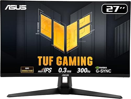 TUF Gaming Series 5 - VG27AQM5A Gaming Monitor – 27-inch, QHD(2560x1440), 300Hz, Fast IPS, ELMB Sync, 0.3ms (GTG), Stereo speaker, 95 percent DCI-P3, DisplayWidget Center