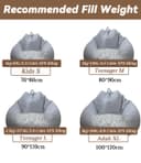 Highdi Large Bean Bag Without Fillings - Cotton Linen Durable & Comfortable, Grey Storage Bean Bag Chair for Living Room/Bedroom/Gaming Room, Perfect for Adults & Teens, Childrens - 5