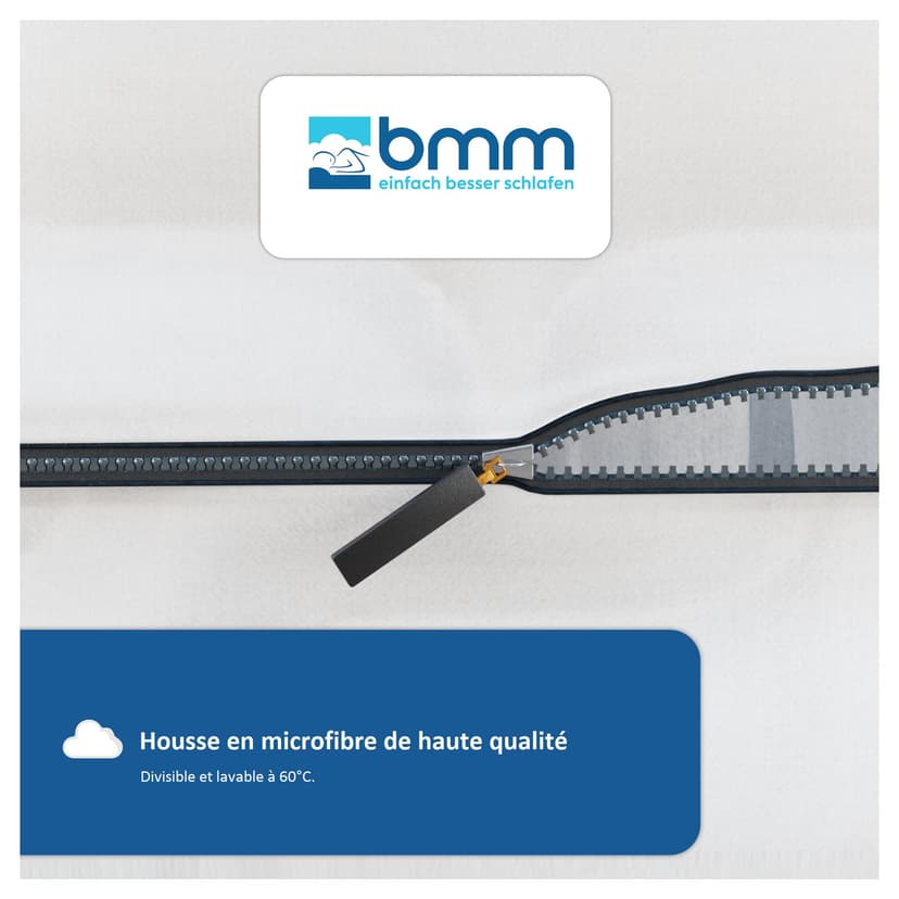 BMM Matelas Ortho Medic 140x200 cm avec Noyau à Ressorts ensachés Niveau de fermeté H2/certifié Öko-Tex/Matelas Ergonomique à 7 Zones Hauteur 21 cm/Matelas de Conception Allemande - 6