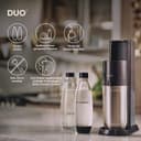 sodastream Duo – Machine à eau pétillante, 1 bouteille 1L sans BPA et 1 bouteille en verre 1L incluses, noire - 4