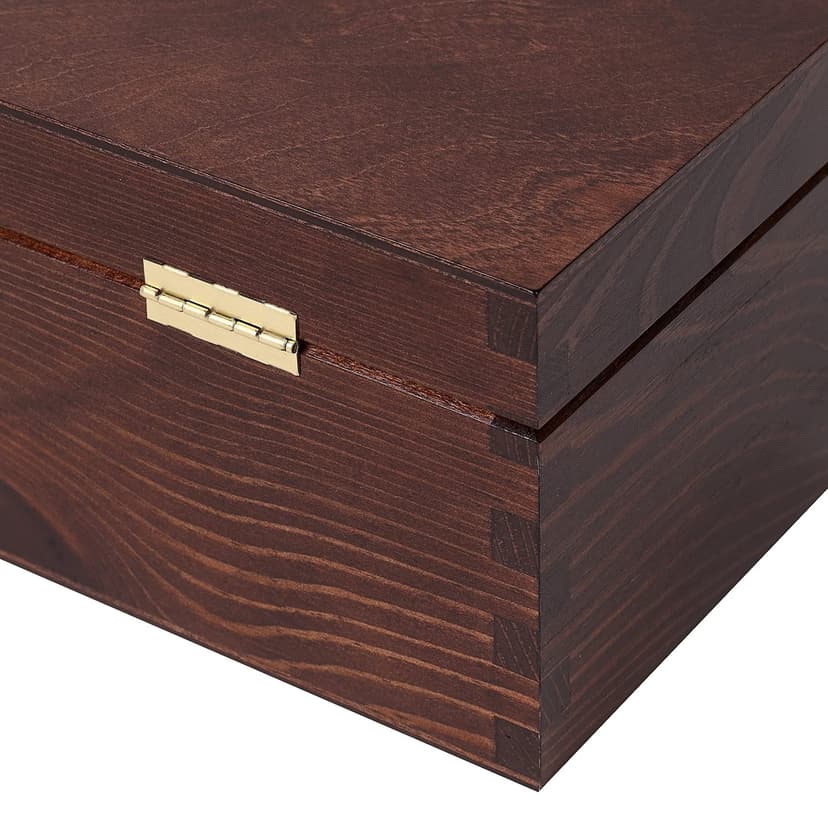 Creative Deco Brown Wooden Wine Box with Clasp | 2 Bottles | 35x20x10cm (+- 1 cm) | Natural Wood Wine Holder Bottle Easter Gift Storage Box Chest | Presentation Box - 7