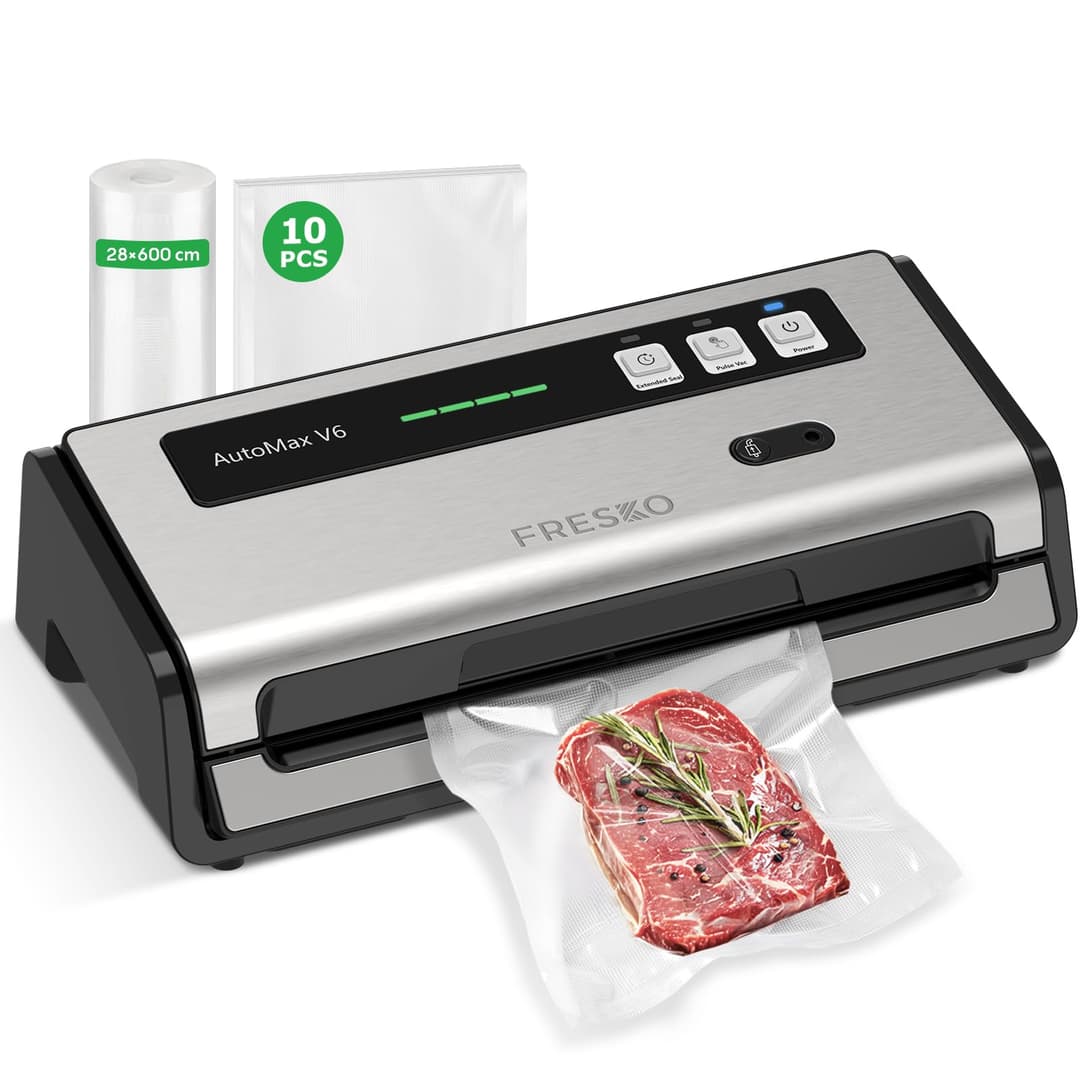 FRESKO Automatic Vacuum Sealer Machine, 140 Watt Food Vac…