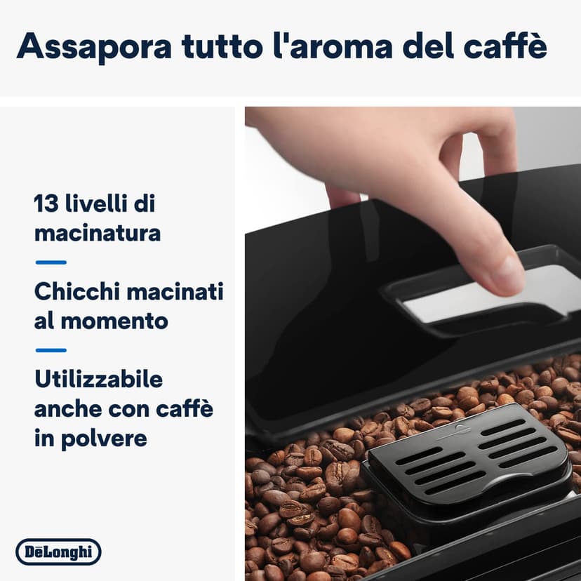 De'Longhi Magnifica S ECAM11.112.B, Kaffeevollautomat mit Milchaufschäumdüse für Cappuccino, mit Espresso Direktwahltasten und Drehregler, 2-Tassen-Funktion, Schwarz - 3