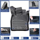 ELMASLINE Tapis en caoutchouc 3D pour Ford Ranger 2 (2022-2025) | Accessoires de tapis de sol | Bord extra haut de 5 cm | 2ème rangée ne convient pas à la cabine supplémentaire !! - 3
