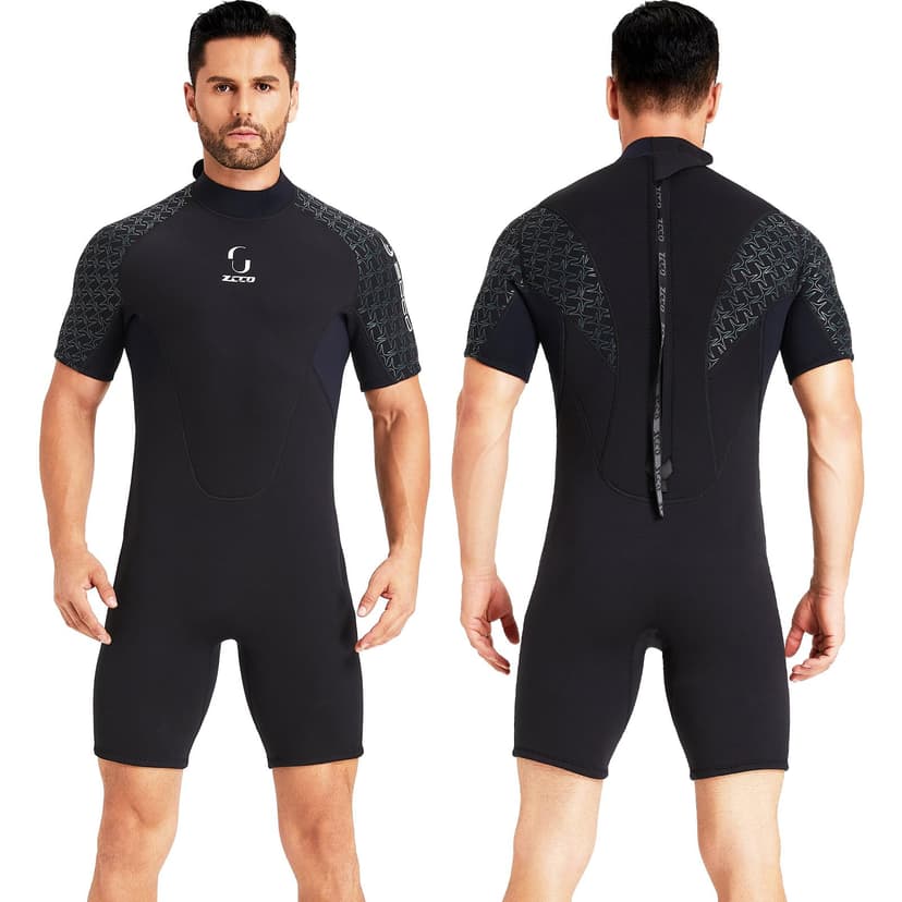 Wetsuits Men's Neoprene Women's 3mm Back Zipper Shorty Wetsuits for Surfing Snorkeling Canoe Spearfishing Diving Swimming Stand Up Paddleboarding Kayaking(Black) - 1