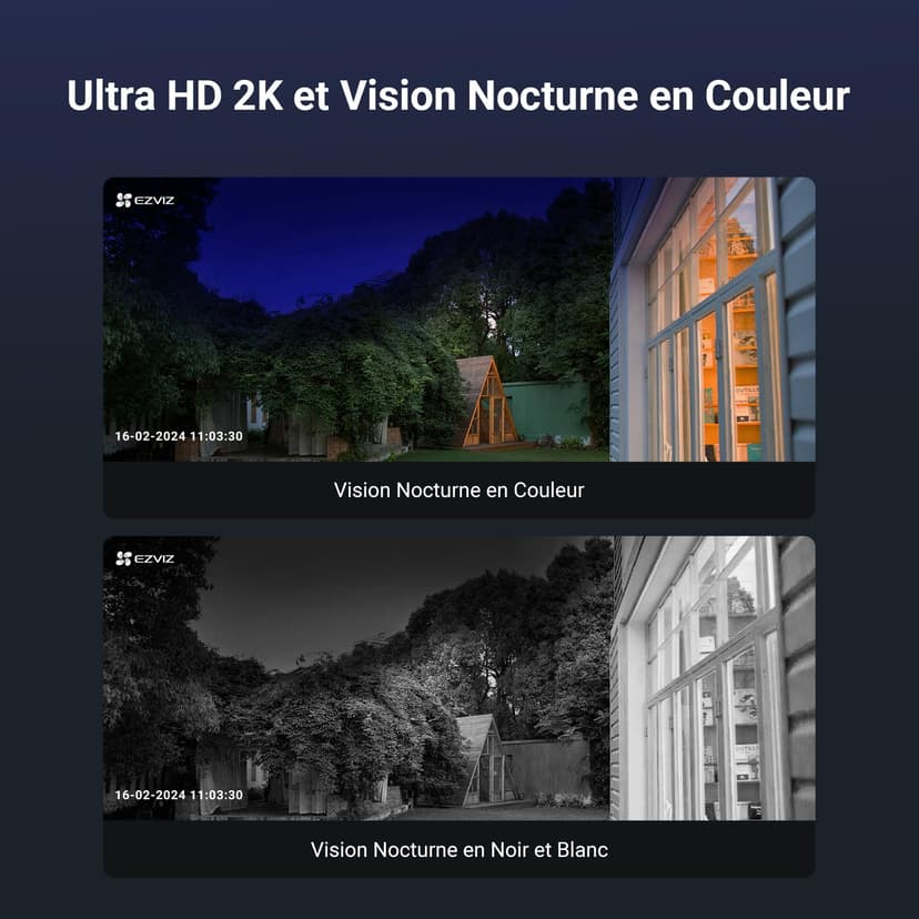 EZVIZ 2K Camera Surveillance WiFi Extérieure sans Fil sur Batterie 10400mAh avec Suivi Auto, Détection de Personne, Vision Nocturne en Couleur, Audio Bidirectionnel, Défense Active, Type C, CB8 - 6