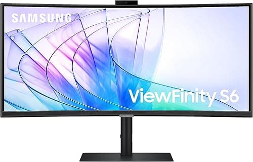 Samsung Ecran PC ViewFinity S65VC, 34" 100Hz - Dalle VA Incurvée 1000R, Résolution WQHD : 3440 x 1440 , 5ms, 3000:1, Adaptative Picture, Auto Source Switch+, KVM Switch,Pied Ajustable, Display port