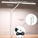 EYOCEAN 24W 80cm Dual Head Clip On Desk Lamp Daylight Desk Lamp with Remote Control, 5 Color Temperatures and Adjustable Brightness, Eye Protection, White - 7
