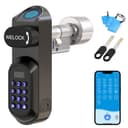 WELOCK U81 Smart Lock,Serrure Connectée,Serrure Empreinte Digitale avec Mot de Passe,RFID Carte,APP,serrure à code WiFi(Besoin wifibox),Cylindre Connecté 30/30 pour porte de 50-90mm,Facile à installer - 1