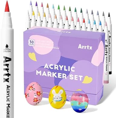 Arrtx 30 Colors Acrylic Paint Pens for Rock Painting, Ext…
