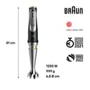 Braun MultiQuick 9 MQ Hand Blender - with Active PowerDrive and SplashControl, incl. Masher, Vegetable Masher, Blender, Chopper & Whisk, 1200 Watt, Black/Stainless Steel - 6