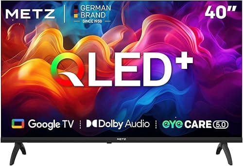 Metz 40 Pouces (100 cm) Smart TV FHD, QLED, LED Television Google Tele HDR 10 Dolby Audio Bluetooth 5,1 EyeCare Tuner DVB-T/T2/C/S/S2 CI+ (40MQF7000Z)
