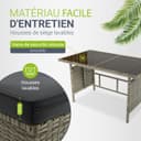Juskys Salon de Jardin Lounge Manacor en polyrotin Gris moucheté - avec canapé, Table, 2 tabourets et Coussins - Ensemble de Meubles de Jardin jusqu'à 7 Personnes - Housses Grise - 4