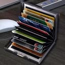 KEQAR Porte-Cartes RFID en Métal, Étui Carte Bancaire pour Femme et Homme, Porte-Cartes avec 10 Compartiments, Protection RFID & NFC, Étui Métallique pour Cartes et Visites - 5