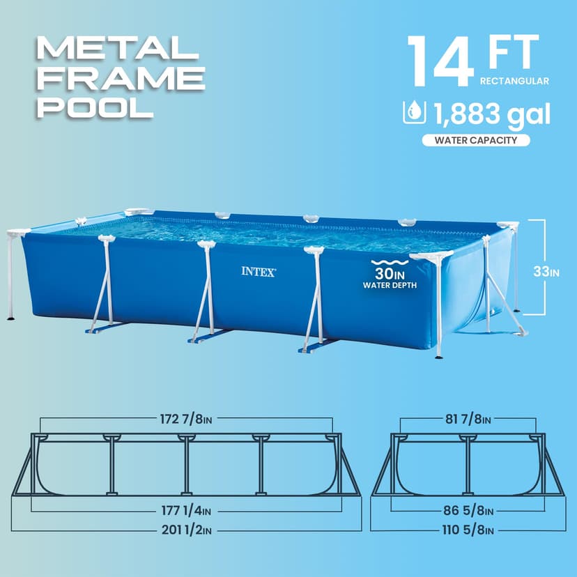 INTEX 28273NP 4.5 x 2.2 x 0.84 m Rectangular Frame Pool - Blue - 2