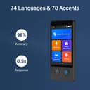ANFIER Appareil de traduction de langues 144 langues et accents avec écran tactile de 3,7 pouces [Traducteur intelligent de dernière génération-W12] - 3