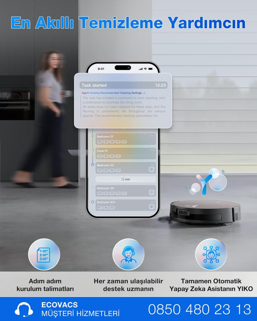 ECOVACS X11 Omni Cyclone Aspirateur Robot, Robot Aspirateur Laveur avec Blast et Puissance 19500 Pa, PowerBoost Ultra-Rapide, OZMO Roller 2.0, Ascension Max de 4 cm, PureCyclone 2.0 Auto-Empty - 9