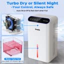 Deshumidificateur d Air 2.5L - Déshumidificateur d'air Electrique pour Maison avec Mode Nuit Silencieux 30 dB Minuterie, Deshumidificateur Anti Moisissure pour Salle de Bain Chambre Cave - 3