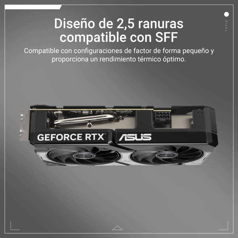 ASUS Dual GeForce RTX 5060 8GB GDDR7 OC Edition (PCIe 5.0, 8GB GDDR7, DLSS 4, HDMI 2.1b, DisplayPort 2.1b, 2.5 slot design, Axial tech fan design, 0dB technology, and more) - 3