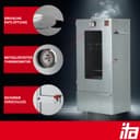ITA Smoker Oven 7000 - Smoker Set with Table - Smoker Cabinet with Window and Thermometer - Alloy Steel - EU Quality - Direct from Manufacturer - 81 cm with 3 Levels - 4