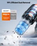 SEALIGHT Aspirateur Voiture sans Fil, 35000PA Aspirateur a Main avec 2er Batteries Rechargeables, Moteur sans Balai, Mini Aspirateur pour Voiture Cuisine Maison des Poils d'animaux - 2