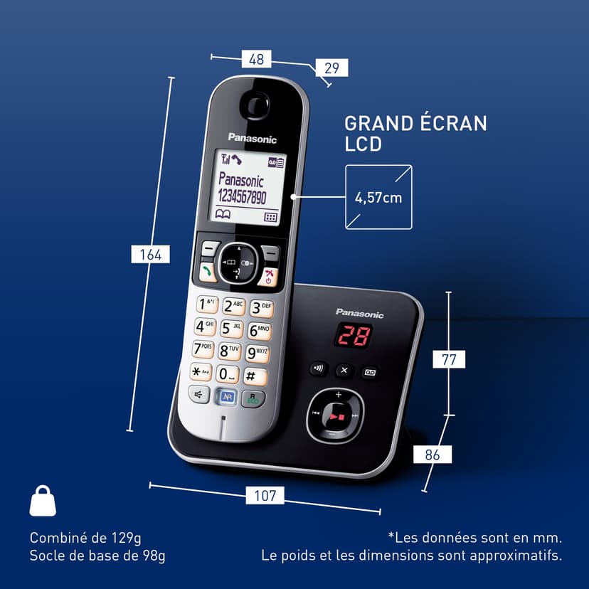 Panasonic Cordless phone KX-TG6821, Single, Silver, with answering machine - 6