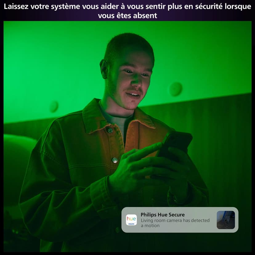 Philips Hue Secure, Caméra HD 1080P sans Fil, Utilisation intérieure ou extérieure, contrôle avec Une Seule Application, Noir - 6