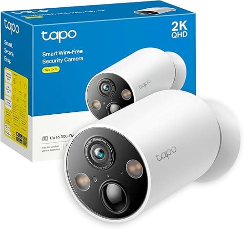 Tapo C425 2.5K(4MP) Caméra de Surveillance WiFi Extérieure sans Fil Batterie 10 000mAh, Autonomie de 300j, AI Détection, Vision Nocturne en Couleur, IP66 Etanche, Aucune hub requis(Base magnétique)
