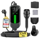 WityCharge Electric Car Charger 3.7 kW – 7 M/6-16 A Electric Car Charging Cable with Wall Mount Bag, Delayed Charger, Digital LCD, IP65, Compatible with EVs(IEC 62196-2) & PHEVS - 1