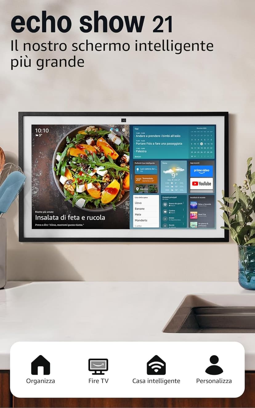 Amazon Echo Show 21 | Espectacular pantalla inteligente HD de 21" con Fire TV integrado, sonido rico y potente, reproducción en streaming HD inmersivo, con Acceso Anticipado a Alexa+ - 1
