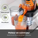 AMZCHEF Slow Juicer – 120 mm wide opening, stainless steel, quiet, easy to clean by hand, cold pressed juicer for fruits and vegetables - 4