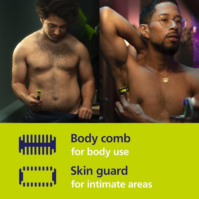 Philips OneBlade 360 avec connectivité Authentique visage + corps, tondeuse à barbe électrique, technologie 360, peigne réglable 5en1, 1x kit pour le corps, (modèle QP4631/30) - 5