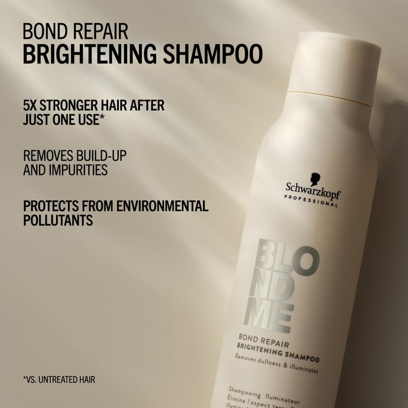 Schwarzkopf Professional BLONDME Bond Repair Brightening Shampoo Hair Shampoo Removing Environmental Pollutants Almond Oil White Tea Hydrating Strengthening And Deeply Nourishing 300 ml - 3