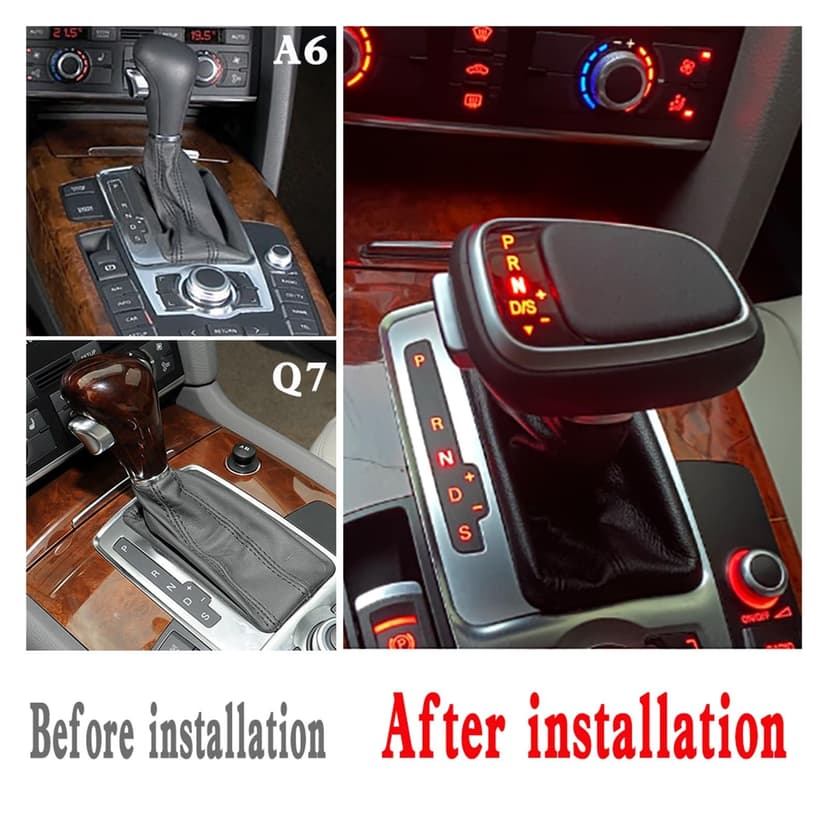 daili store LHD Gear Shift Knob Head Compatible With Audi A6 C6 C7 A4 B8 S6 A7 A5 8t Q5 8r Q7 4L A3 8P S5 S7 LED Gearbox Handle Stick Accessories Rod (Color : With LED light) - 3