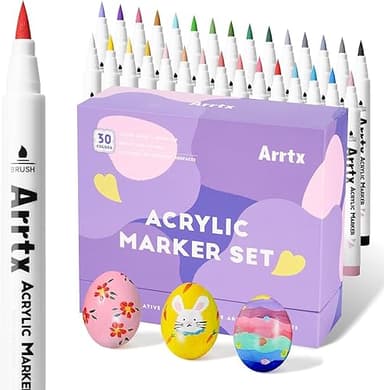 Arrtx 30 Colors Acrylic Paint Pens for Rock Painting, Ext…