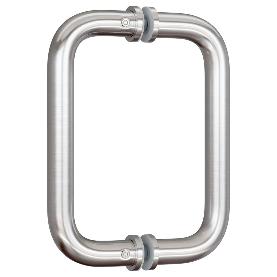 1 set Poignée de porte de douche en verre, poignée coulissante en inox double face,argent,distance entre trous : 152 mm, pour verre sans cadre de 8-12 mm, idéale pour salle de bain, cuisine et hôtel.