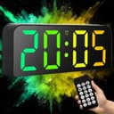 PiKaPiKaP RGB Digital Alarm Clock, 9.6 Inches Digital Wall Clock, USB Powered Alarm Clock with LED Display with Remote Control, 3 Alarm, 3 Inches Large Digit, Snooze, 12/24 Hours for Home Office - 8