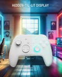 PALPOW Manette Switch 2 Pro, Manette Switch Sans Fil Compatible avec Nintendo Switch 2/OLED/Lite, Firefly Bluetooth Switch 2 Pro Controller avec 7 Couleurs LED/Paddle/Turbo - Blanc - 2