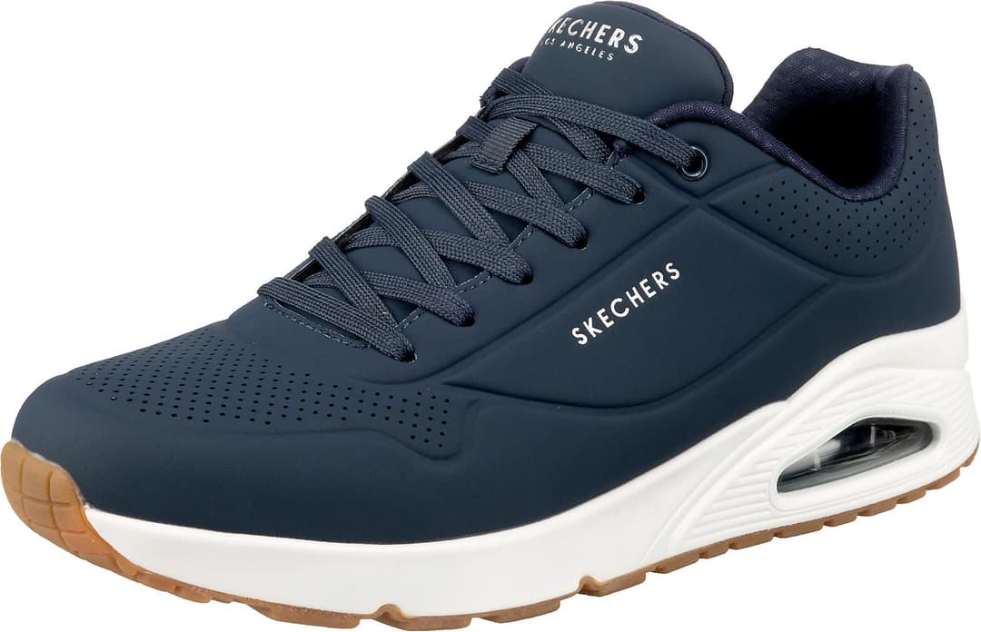 Skechers Men's Uno Stand On Air Trainers, Navy Durabuck/ White Trim, 9 UK